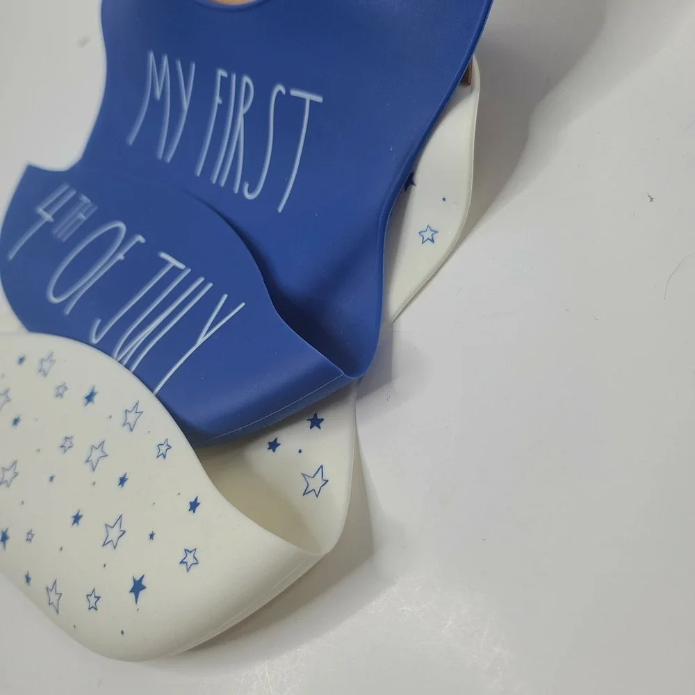 RAE DUNN Silicone Baby Bibs Set of 2 